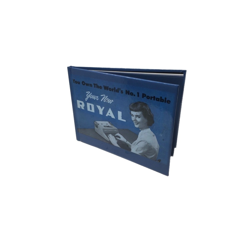 Vintage Royal‎ Portable Typewriter Manual Quiet De Luxe Arrow Blue Hardcover